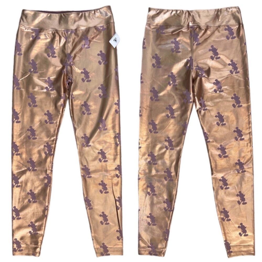 Disney Rose Gold EARidescent Mickey Print Leggings